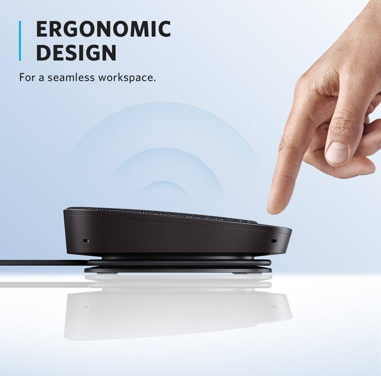 Anker PowerConf S330 Speakerphone, Ambient Noise Cancellation, 360° Coverage, 1.75" Driver, Ergonomic Design, Plug n Play, Black | A3308 thumbnail 4