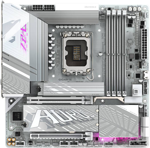 Gigabyte Z890M AORUS ELITE WIFI7 ICE, Intel Core Ultra Processors, LGA1851 Socket, Up To DDR5 256GB RAM, Bluetooth 5.4, Wi-Fi 7 | Z890M-A-ELITE-WF7-ICE thumbnail 2