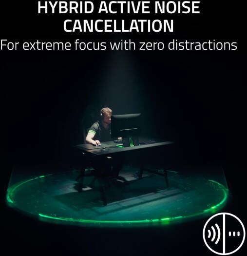 Razer BlackShark V3 Pro Gaming Headset, HyperSpeed Wireless Gen 2, Hybrid ANC, Detachable Razer HyperClear Full Band 12mm Mic, Unidirectional, PC, Black | RZ04-05400100-R3U1/RZ04-05400100-R3M1 thumbnail 10