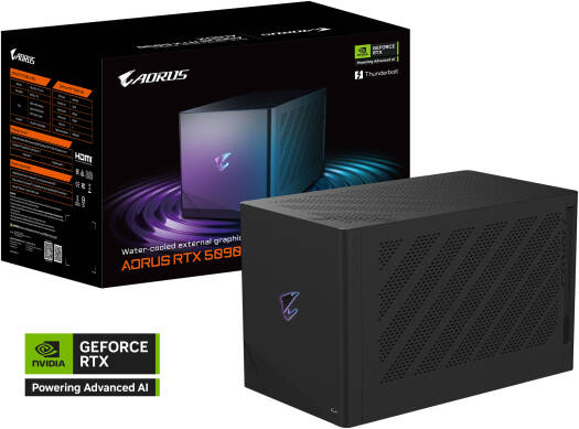 GIGABYTE AORUS RTX 5090 AI Box Graphics, 32GB GDDR7 512-Bit Memory, 2407 MHz Graphics Clock, 21760 CUDA Cores, 28 Gbps Memory Speed, PCI Express 5.0 | GV-N5090IXEB-32GD