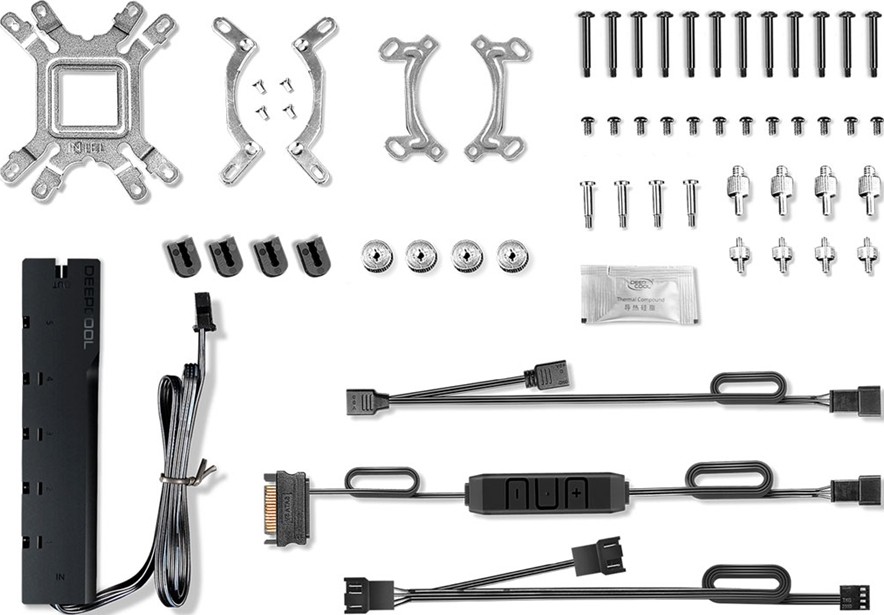 Deepcool Gammax L360 A-RGB WH AIO Liquid Cooler, 500-1800 RPM Fan Speed, 69.34 CFM Airflow, Hydro Bearing, 4 Pin PWM Fan Connector, 12 VDC Rated Voltage, Black | DP-H12CF-GL360-ARGB thumbnail 2