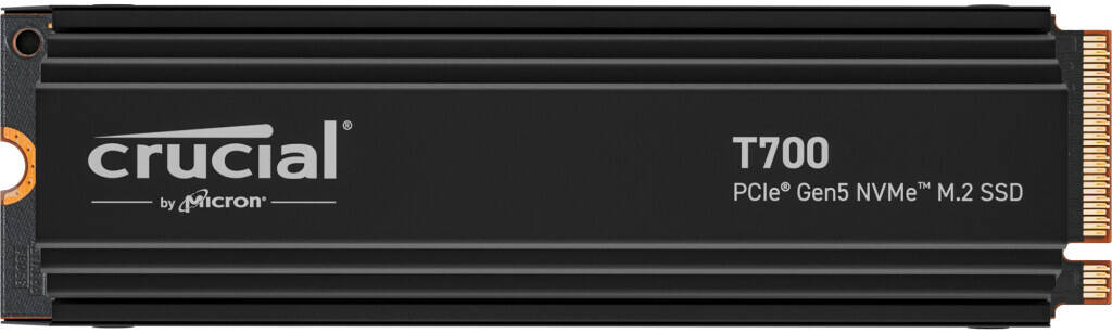 Crucial T700 1TB PCIe Gen5 NVMe M.2 Internal SSD with Heatsink, Up to 11700MB/s Read & 9500MB/s Write Speed, 232-layer TLC NAND, Up to 600TB, 1.5 Million Hrs MTTF, Black | CT1000T700SSD5 thumbnail 2