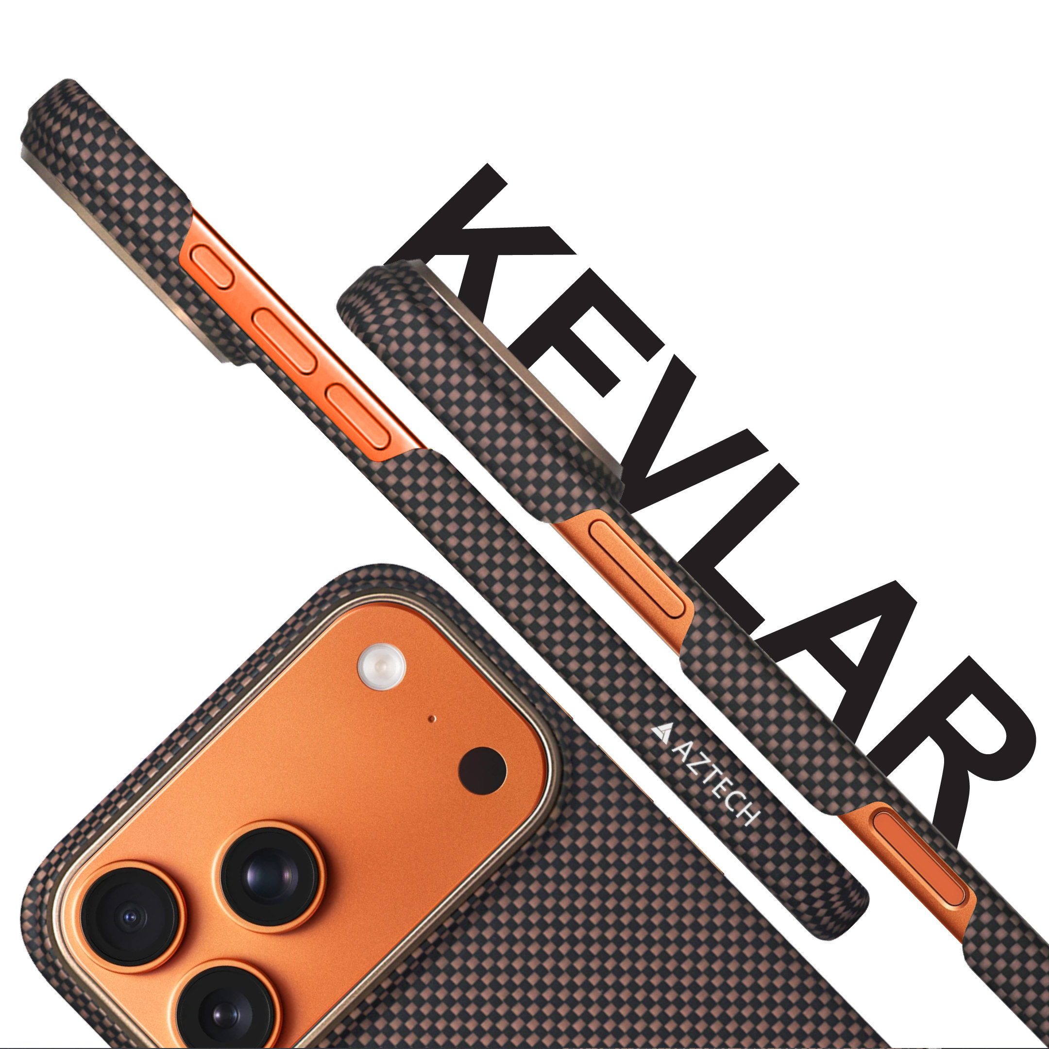 AZTECH Premium Kevlar Case IP 17 Pro Max Black thumbnail 2