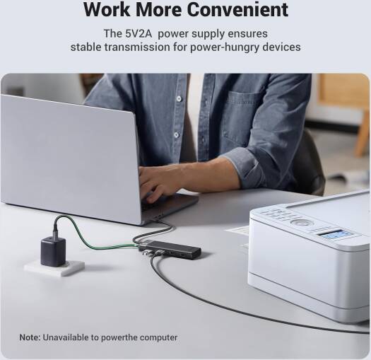 UGREEN CM653 USB 3.0 HUB 5Gbps High Speed Data Transmission With USB-C Power Supply, Multiple Extension For Laptop, Desktop PC, Xbox, PS5, Mouse, Keyboard, Flash Drive, Printer | 15548 thumbnail 9