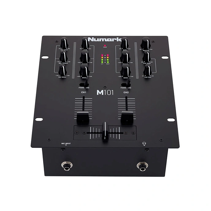 Numark M101USB 2 Channel USB DJ Mixer with Phono/Line Inputs, 2 Band EQ, Mic Input & Record Playback Interface, Black | M101USBBLACK thumbnail 3