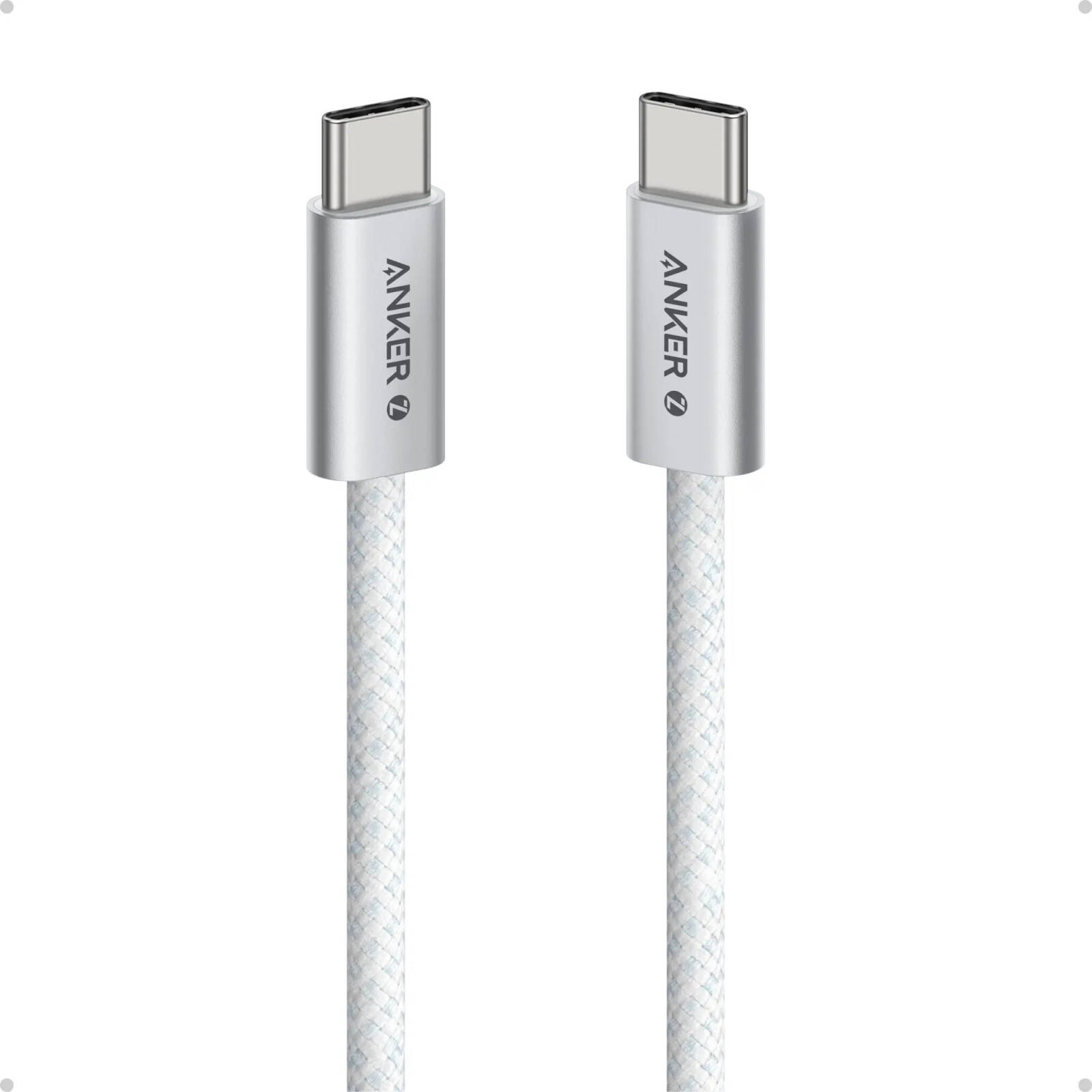 Anker Zolo USB C to USB C Cable, Full-Speed 240W Charging Cable, Dirt-Resistant Unibody, 5.8mm Thickness, 480 Mbps Data Transfer, Durable Braided Exterior, 6ft Cable Length, White | A8060H22 - Image 1