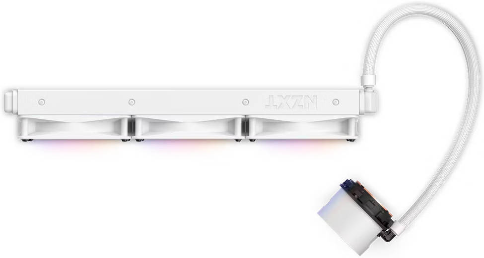 NZXT Kraken 360 RGB AIO Liquid Cooler with LCD Display & RGB Fans, 360mm Radiator, Copper Water Block, 3x 120mm F120 RGB Fans, 500-1,800 RPM Fan Speed, 21.67-78.02 CFM Airflow, White | RL-KR360-W1 thumbnail 5