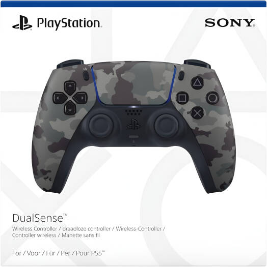 Sony PlayStation 5 DualSense Wireless Controller, Haptic Feedback & Adaptive Triggers, Bluetooth, Built-in Mic, Headset Jack & Speaker, Built-in Battery & USB Type-C, Grey Camouflage | G-CAMO thumbnail 4