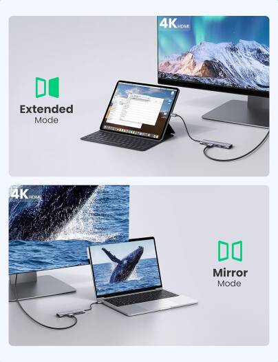 Ugreen 6-in-1 USB Type-C PD Adapter, With 4K HDMI, 5Gbps Data Transfer, Read SD / TF Cards Simultaneously, 100W PD Fast Charging Port | 70411 thumbnail 7