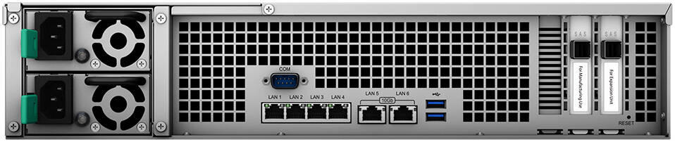 Synology FS3600 2U Rackmount NAS Enclosure, Intel Xeon D-1567 Processor, 16GB RAM, 24x Drive Bays, 2.5" SAS HDD/SSD, 2.5" SATA SSD Drive Types, 4x 1GbE RJ-45, 2x 10GbE RJ-45 LAN Ports | FS3600 thumbnail 3