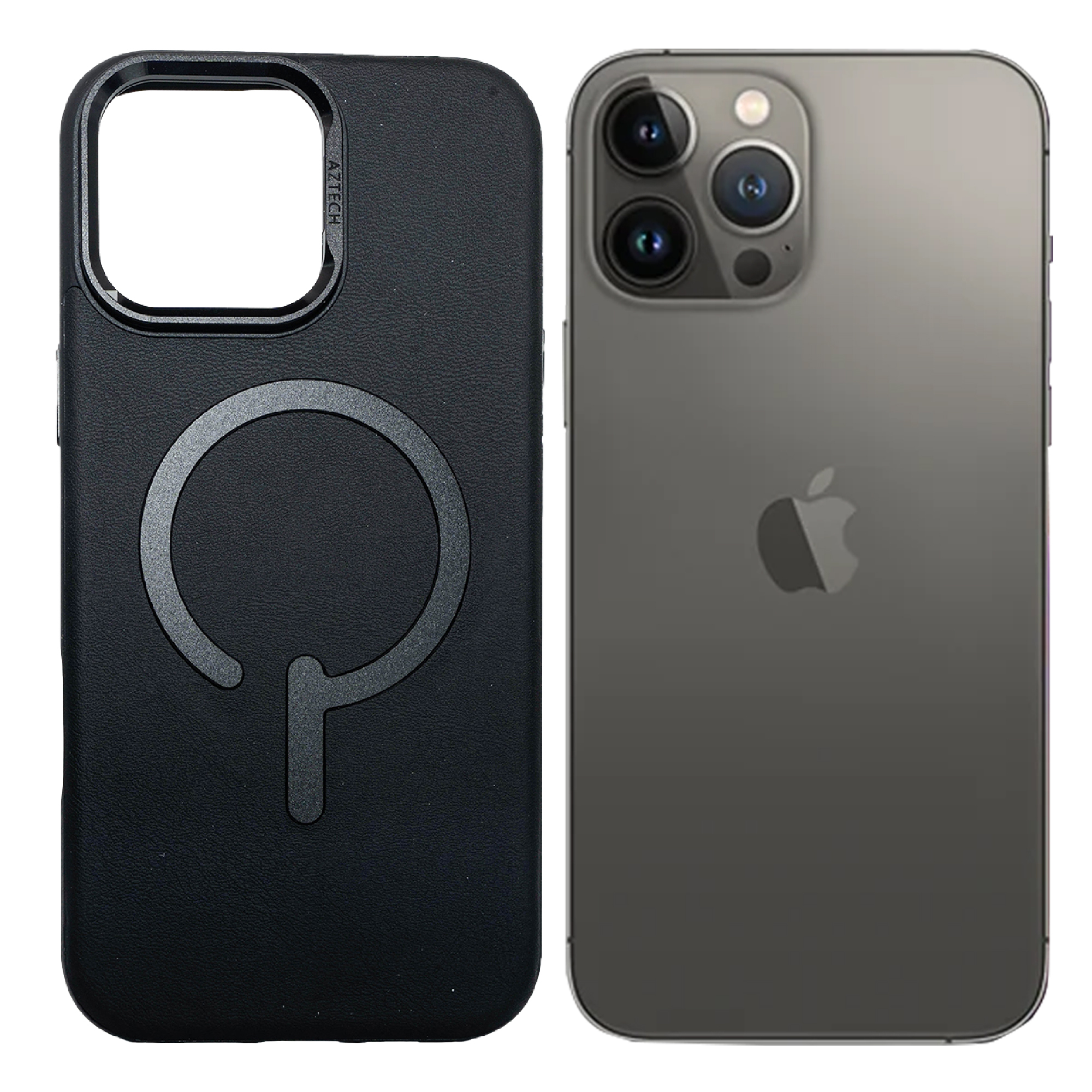 AZTECH Premium Leather Case 15 Pro Black - Image 1