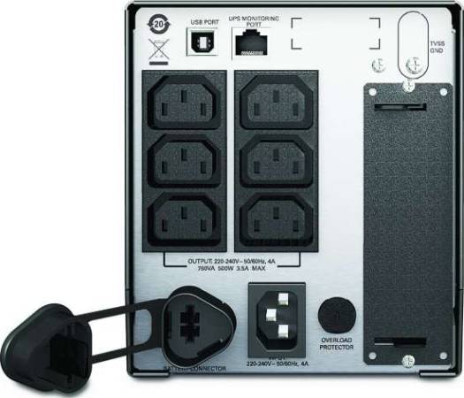 APC SMT750IC 750VA Line Interactive,Smart-UPS Tower, 230V Input Voltage, 6x IEC C13 outlets, SmartConnect Port+SmartSlot, AVR, LCDt | SMT750IC thumbnail 2