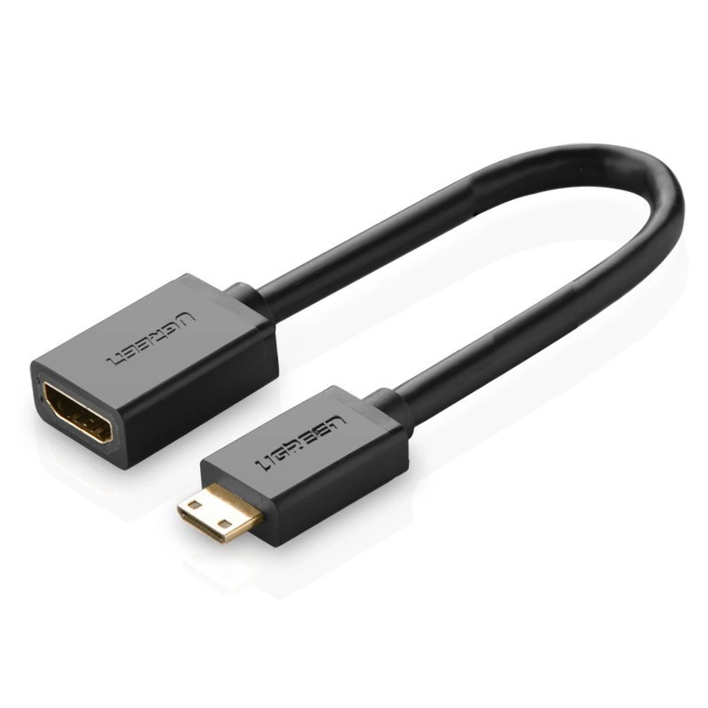 UGREEN MINI HDMI MALE TO HDMI FEMALE ADAPTER CABLE 22CM BLACK thumbnail 4