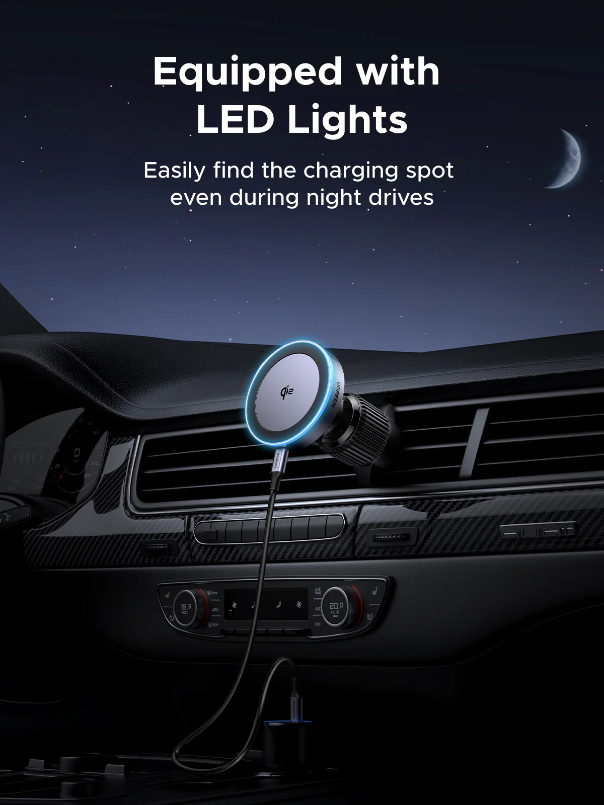 UGREEN W708 MAGNETIC 15W WIRELESS CAR CHARGER thumbnail 3