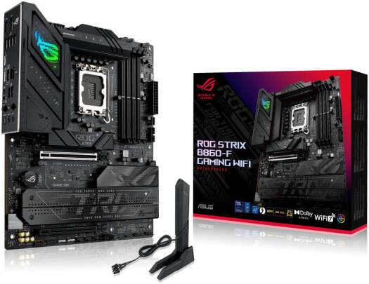 ASUS ROG Strix B860-F Gaming WiFi LGA 1851 ATX Motherboard, Intel B860 Chipset, 4x DIMM DDR5 Slots, Up to 256GB Max Memory, 1x PCIe 5.0 x16 SafeSlot, 4x M.2 Slots, WiFi & BT | 90MB1JG0-M0EAY0 - Image 1
