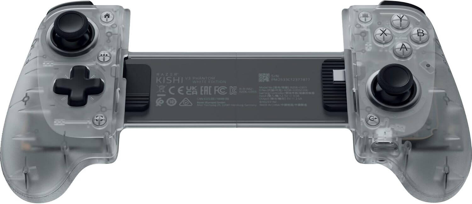 Razer Kishi V3 Mobile Gaming Controller, Full-Sized Ergonomic Design, Pro-Grade Thumbsticks, Dual Mouse Click Back Buttons, USB-C Charging, 3.5mm Audio, Phantom White | RZ06-03550200-R3M1 thumbnail 2