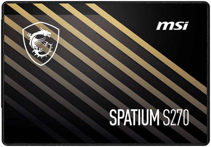 MSI Spatium S270 SATA III 2.5" Internal SSD, 240GB Capacity, Up to 500 MB/s Sequential Read & 400 Sequential Write Speed, Phison S11 Controller, 3D NAND Technology, 110TBW, Black | S78-440N070-P83 thumbnail 2