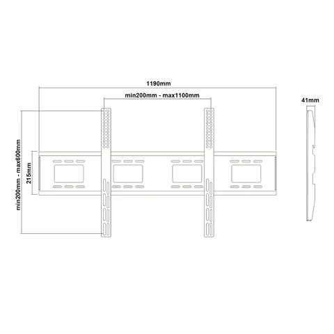 AZTECH 75"-120" Heavy-duty Fixed Wall Mount, 220Kgs Load Capacity, PRO Series thumbnail 2