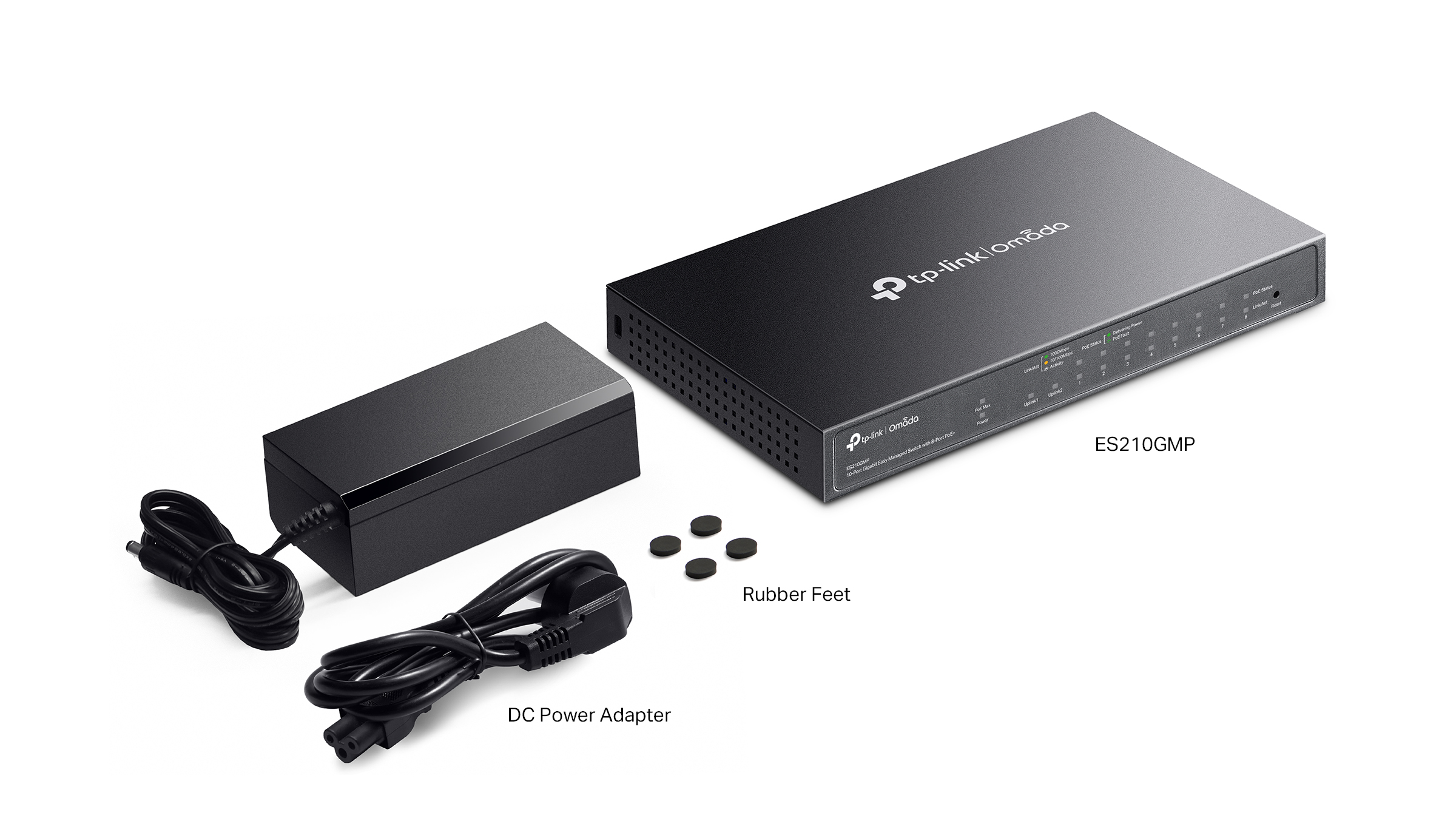 Tp-Link Omada ES210GMP, 10-Port Gigabit Easy Managed Switch with 8-Port PoE+, 8 Gigabit PoE+ RJ45 Ports, Plug-and-play, Up to 250m PoE, Automatic Loop Prevention, Silent Operation | ES210GMP thumbnail 6