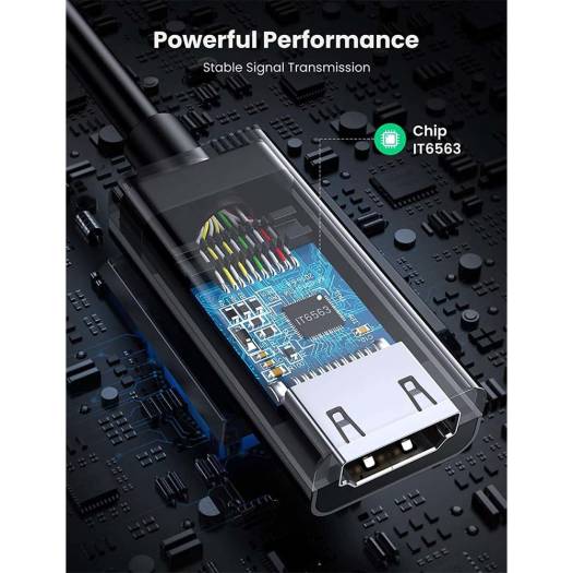 UGreen DP Male to HDMI Female Adapter, 4K UHD Resolution, Plug and Play, 25cm Length, Black | 70694 thumbnail 5