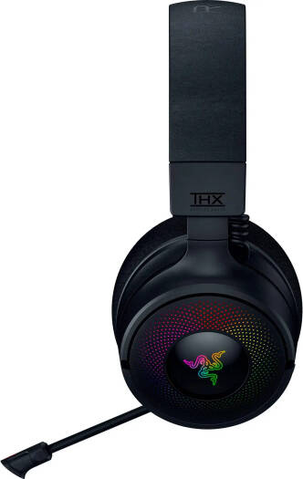 Razer Kraken V4 Pro Wireless Gaming Headphones, 40mm Driver, Razer TriForce Bio-Cellulose Type, Retractable Razer HyperClear Super Wideband Mic, Unidirectional Pick-Up, Black | RZ04-05160100-R3M1 thumbnail 3