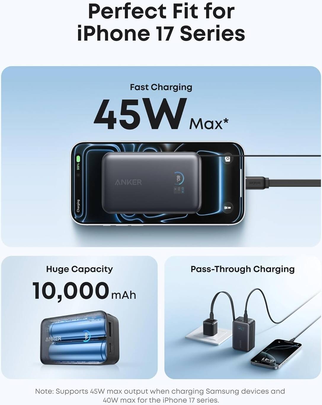 Anker Nano Power Bank, 10000mAh Portable Charger with 2.3 ft InstaCord Retractable Cable, 45W Max Compact Battery Pack, Smart Display, Black | A1638H11 thumbnail 3