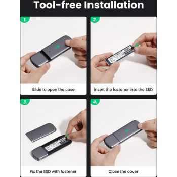 Ugreen CM239 M.2 Portable SSD Enclosure, 10GB, USB 3.0, 2.5" HDD | 60354 thumbnail 2