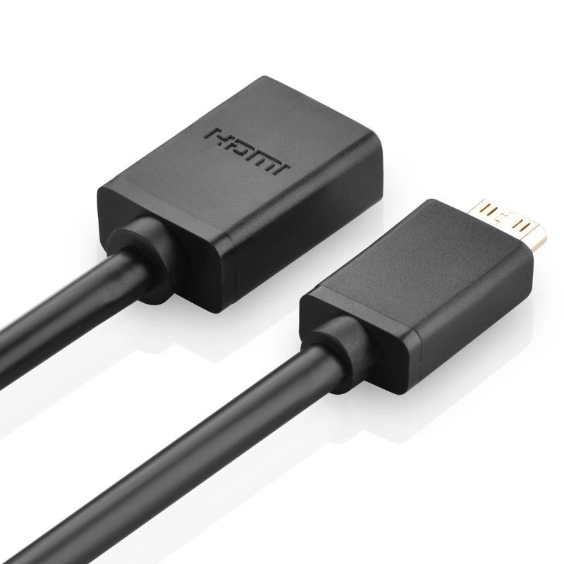 UGREEN MINI HDMI MALE TO HDMI FEMALE ADAPTER CABLE 22CM BLACK thumbnail 3