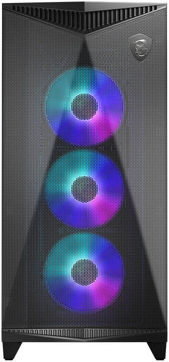 MSI MPG Gungnir 300R Airflow Mid Tower Case, Tempered Glass Side Panel, Up to 360mm Radiator Support, 4 x 120mm ARGB Preinstalled Fans, 2 x USB 3.2 Type-A, 1 x USB 3.2 Type-C, Black | 306-7G21R21-W57 thumbnail 4