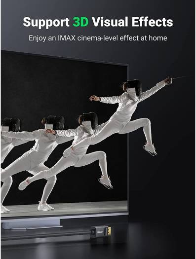 UGREEN Display Port to HDMI Port Cable, 4K High Definition Display, Gold-Plated Connectors, Tinned Copper Wire, Aluminum Foil & Braid, Durable PVC Case, 1 Meter Length, Black | 10238 thumbnail 7