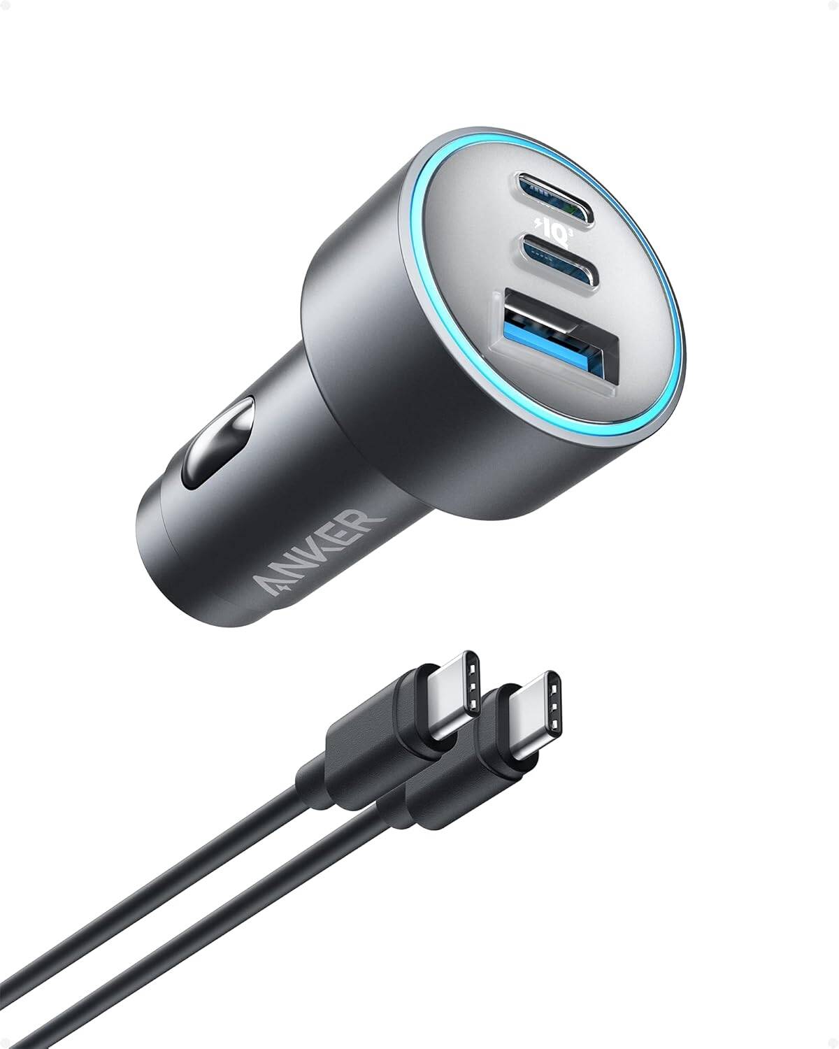 Anker 535 USB-C Car Charger, 67W 3-Port Compact Fast Charger, Adapter With PIQ 3.0 USB-C To C Cable Included, For Smartphones And Gadgets | A2731HA1 - Image 1