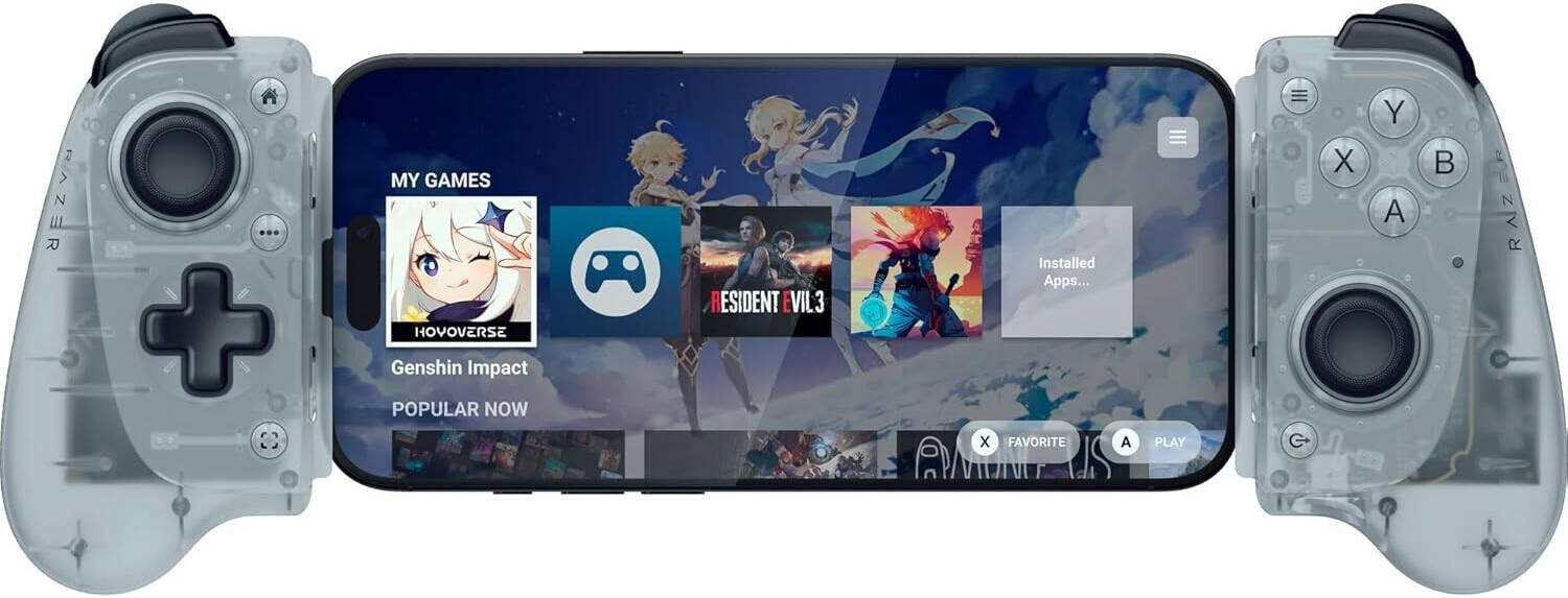 Razer Kishi V3 Mobile Gaming Controller, Full-Sized Ergonomic Design, Pro-Grade Thumbsticks, Dual Mouse Click Back Buttons, USB-C Charging, 3.5mm Audio, Phantom White | RZ06-03550200-R3M1 - Image 1