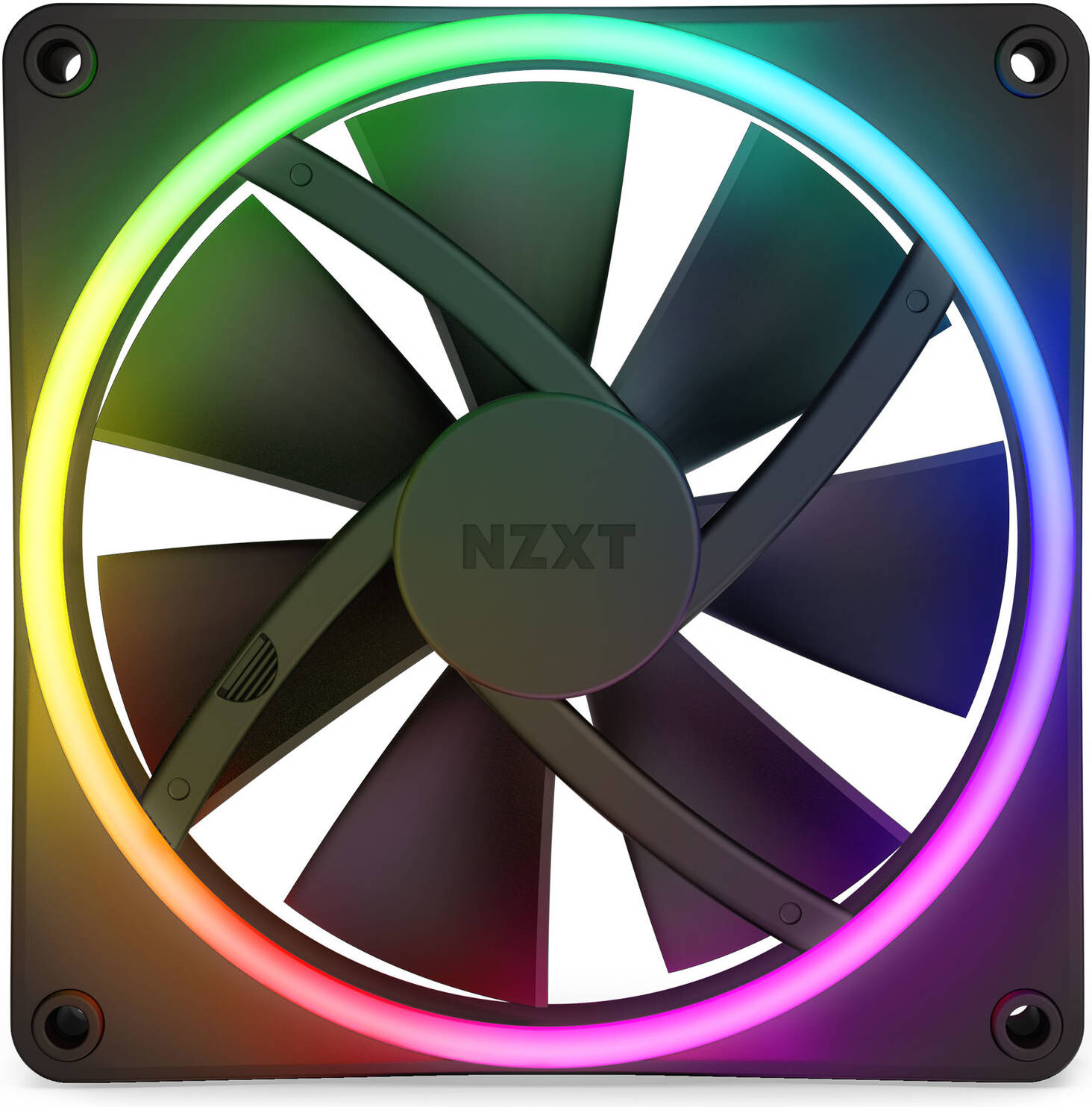 NZXT F140 RGB DUO 140mm Dual-sided RGB Fan with RGB Controller, Fluid Dynamic Bearing. RGB Lighting, Up to 1800 RPM Speed, 84.75 CFM Airflow, Quiet and Cool, Twin Pack, Black | RF-D14DF-B1 thumbnail 8