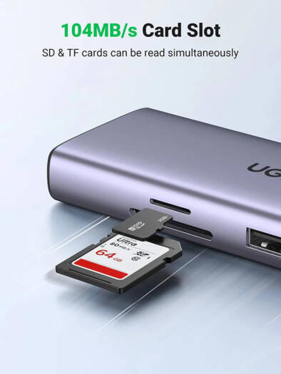 UGREEN 9-in-1 USB C Docking Station with 60W USB C PD Fast Charger, 4K 60Hz HDMI Video Output, RJ45 Gigabit Ethernet Port, 5Gbps USB 3.0, SD/TF MicroSD Card Reader for PC, Laptop, TV, Monitor | 90119 thumbnail 7