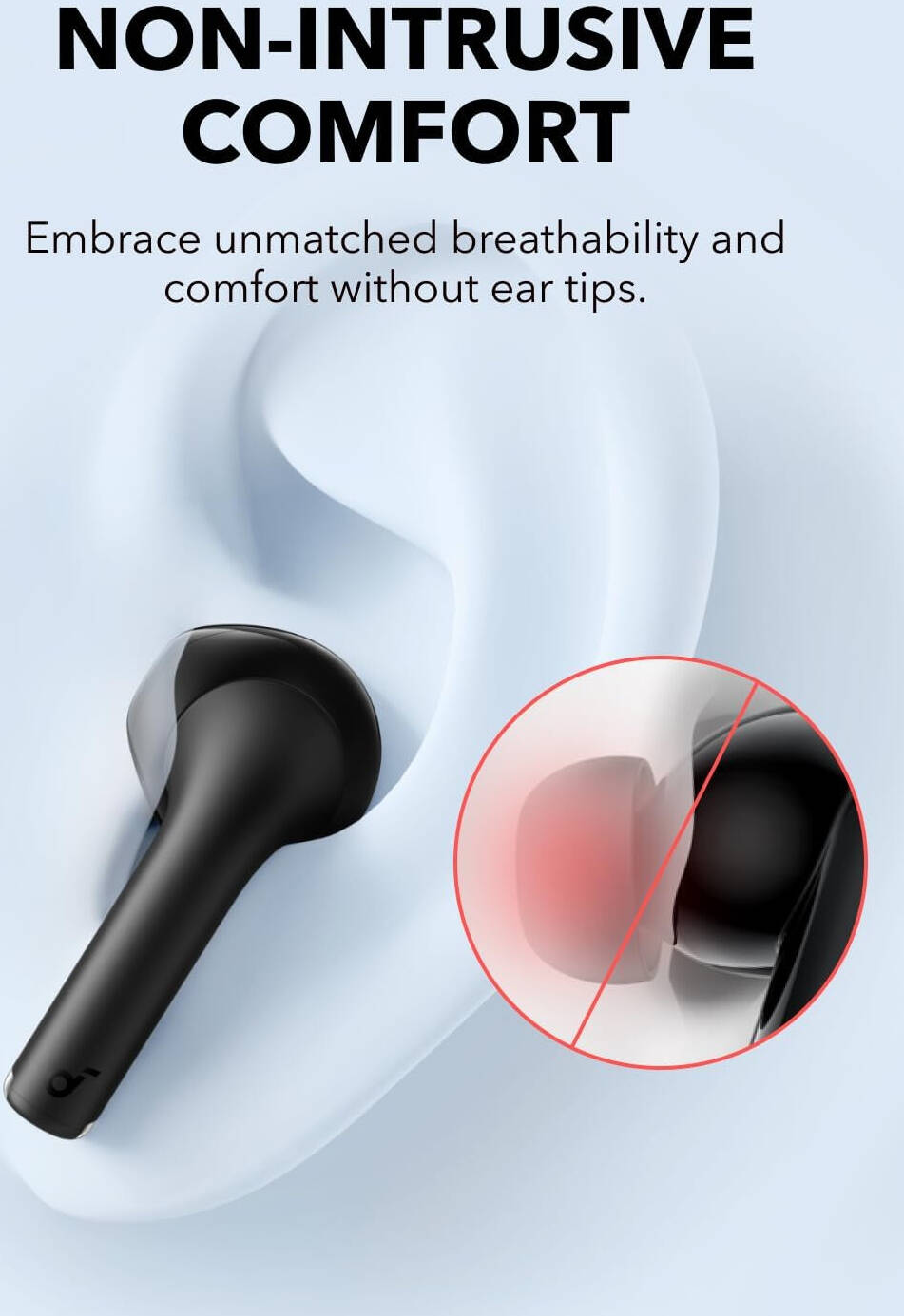 ANKER Soundcore K20i Headphones, Semi-in-Ear Earbuds, Bluetooth Wireless, 36H Playtime, ENC 2-Mic Clear Calls, Custom EQ, IPX5, Bluetooth 5.3, App Control, Black | K20i thumbnail 2