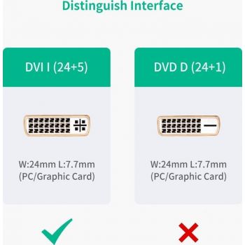 Ugreen HDMI to DVI-I 24+5 Adapter, Stable Transmission, 1080P Video Resolution, Universal Compatibility, Black | 20136 thumbnail 5