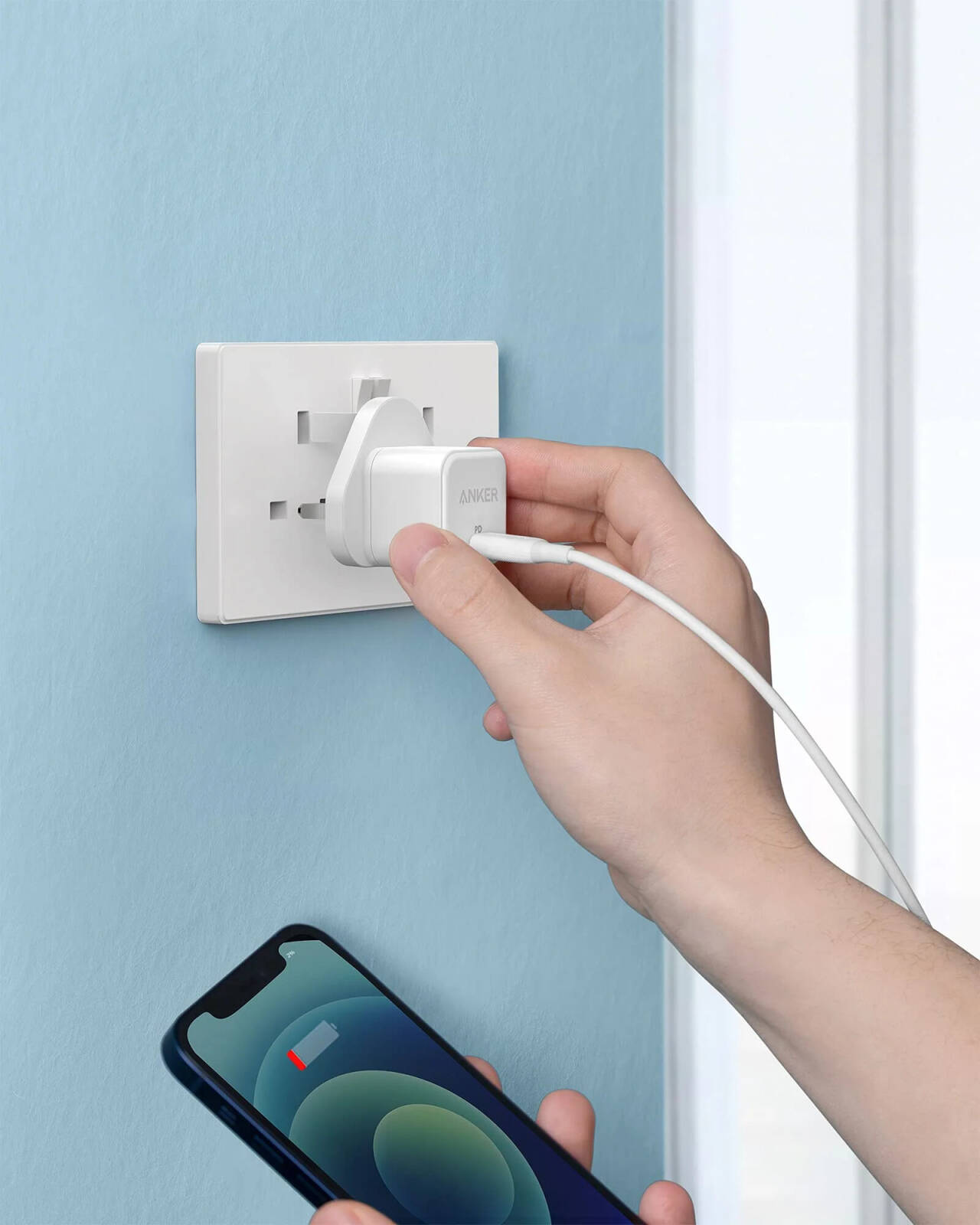 ANKER PowerPort III Charger, USB C Charger, PowerPort III, 20W Cube Fast, UK Plug, 100-240V 0.7A 50-60Hz Input, Wide Compatibility, Superior Safety, White | A2149 thumbnail 3