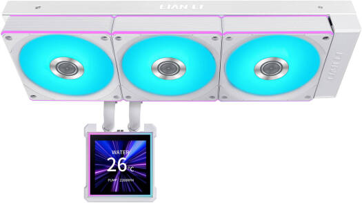 Lian-Li HydroShift II LCD-S 360CL Liquid CPU Cooler, Pre-Installed UNI FAN CL Wireless Fans, 360mm Radiator, 3.4" IPS 60Hz LCD Screen, 3200 RPM Pump Speed, White | GHS2LCDS36CW thumbnail 2