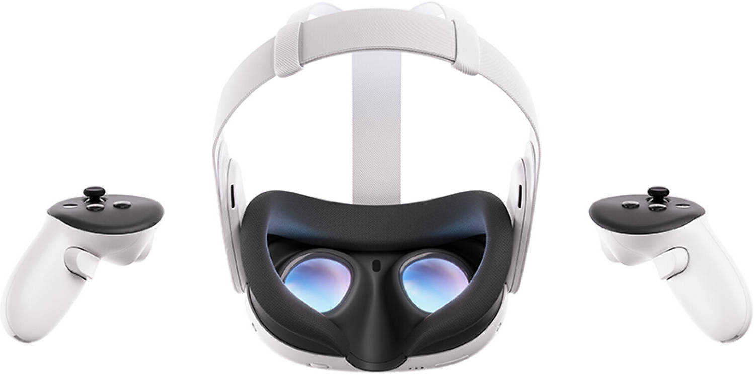 Meta Quest 3 Advanced VR Headset, 2064x2208 Resolution Per Eye, 512GB Storage, Ring-Free Touch Plus Controllers, Adjustable Strap,TruTouch Haptic Feedback, 3D Spatial Audio, White | 899-00583-01 thumbnail 3