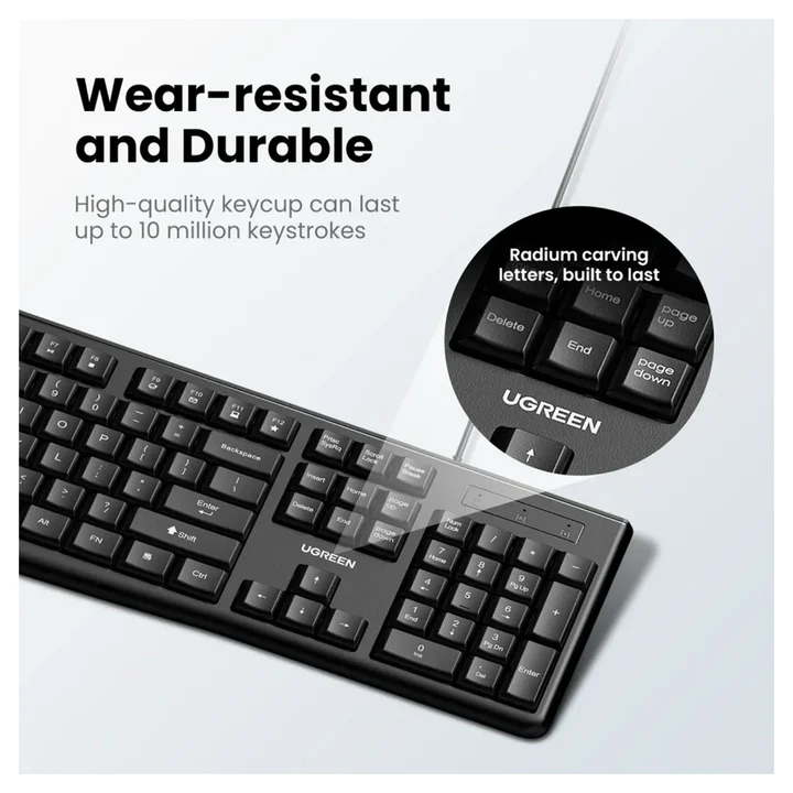 UGREEN MK330 USB WIRED KEYBOARD+MOUSE COMBO ENG-ARABIC thumbnail 3