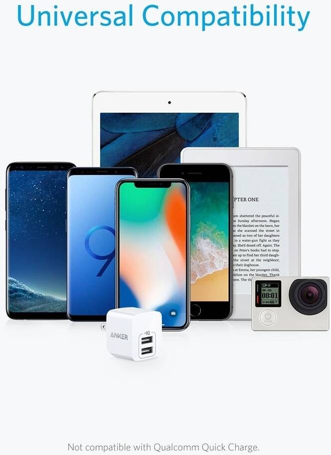 Anker PowePort Mini USB Dual Port Wall Charger, 2.4A Output, PowerIQ Technology, Superior Safety with MultiProtect 11 System, Simultaneous Charging, White | A2620 thumbnail 6