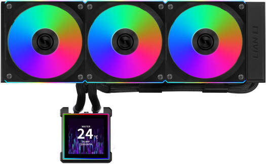 Lian-Li HydroShift II LCD-S Fanless Liquid CPU Cooler, 360mm Radiator, 3.4" IPS 60Hz LCD Screen, 3200 RPM Pump Speed, Three Control Modes via L-Connect 3, No Fans Included, White | GHS2LCDS36NW (Copy) thumbnail 4