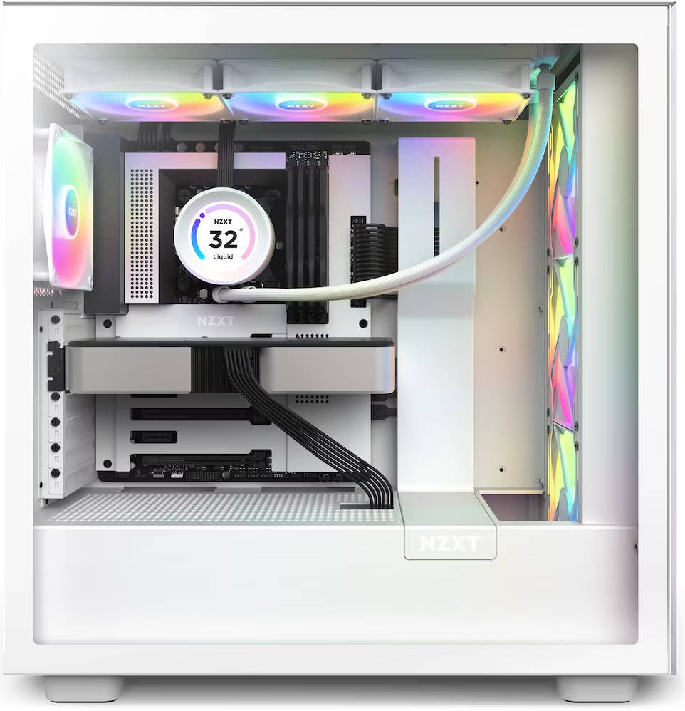 NZXT Kraken Elite 360 RGB (2023) AIO Liquid CPU Cooler, 360mm Alumnum Radiator, 2.36" LCD Display, 3x 120mm PWM Fans, 1800 RPM Fan Speed, 78.86 CFM Airflow, Nylon Rubber Tubing, White | RL-KR36E-W1 thumbnail 3