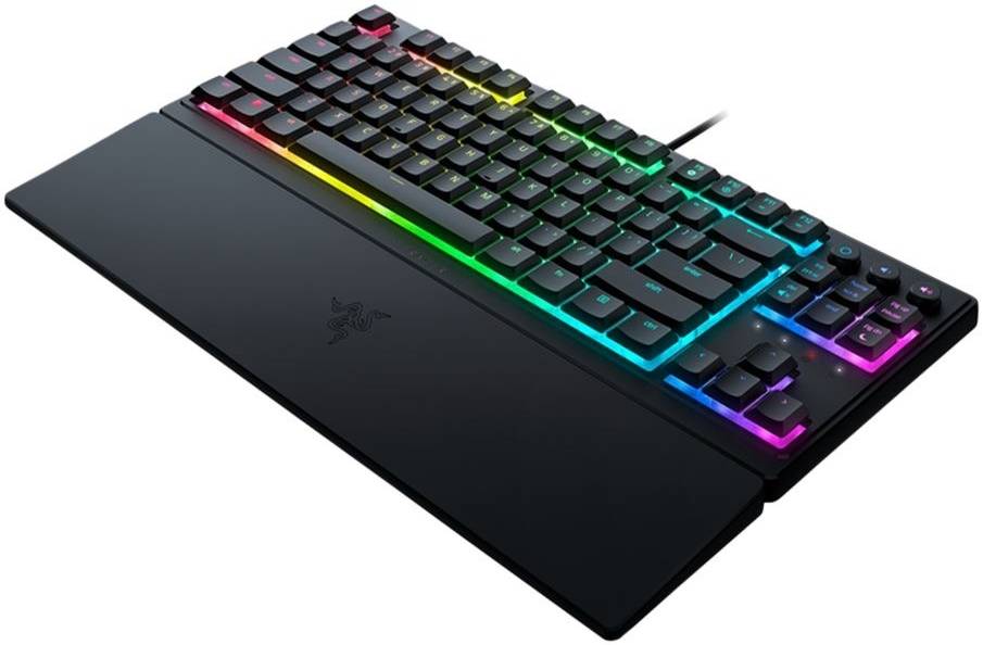 Razer Ornata V3 TKL Low Profile Gaming Keyboard, Mecha-Membrane Switches, 1000 Hz Ultrapolling, 8 Chroma RGB, UV-Coated ABS Keycaps, Braided Fiber Cable, Black | RZ03-04880100-R3M1 thumbnail 2