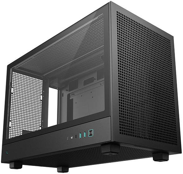 DeepCool CH260 Micro-ATX Computer Case, Up to 360mm Radiator, Up to 6x 120mm Fan Support, 4x Expansion Slots, Tempered Glass Side Panel, Wraparound Mesh Panels, Black | R-CH260-BKNGM0-G-1 thumbnail 2