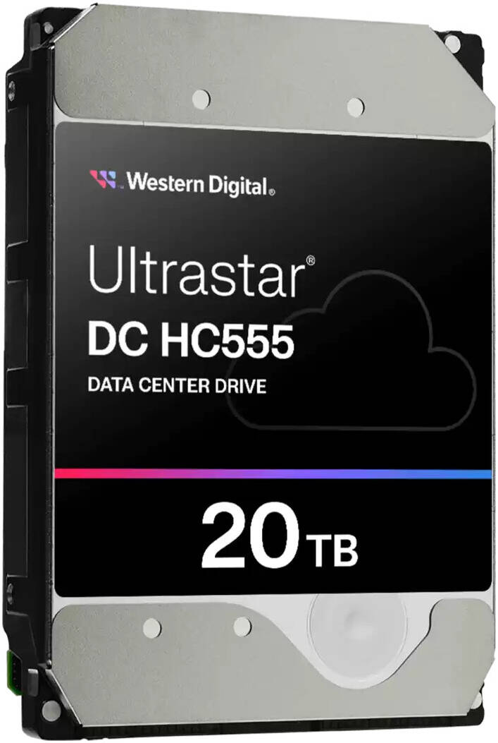 Western Digital Ultrastar HC555 Data Center HDD Storage, 3.5" Form Factor, 20TB SATA Interface, SE Security, Up to 285 MB/s Transfer Rate, 512MB Cache Size, EAMR Recording Technology | WUH722020CLE6L4 thumbnail 3
