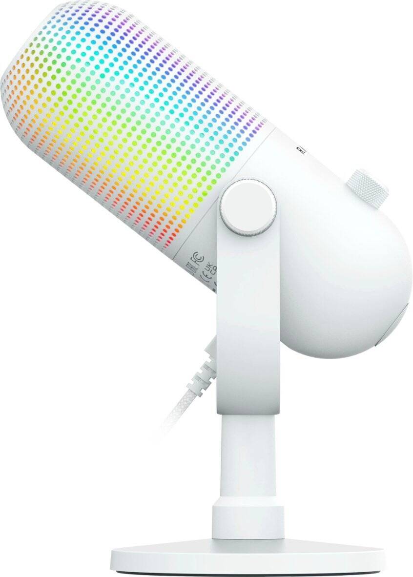 Razer Seiren V3 Chroma Condenser Microphone, 16mm Condenser Capsule, Supercardioid Polar Patterns, Multi-Function Tap-to-Mute Sensor, Type-A to Type-C USB, White | RZ19-05060200-R3M1 thumbnail 4