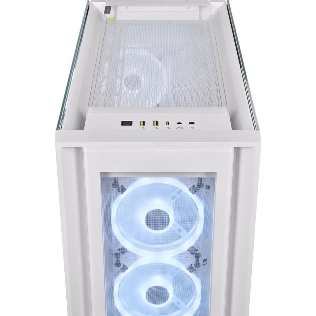 Corsair iCUE 5000X RGB QL Edition Mid Tower Case, Tempered Glass, 4 QL120 RGB Fans, Up To 360mm Radiator Support, Lighting Node Core, 136 Total RGB LEDs, White | CC-9011233-WW thumbnail 10