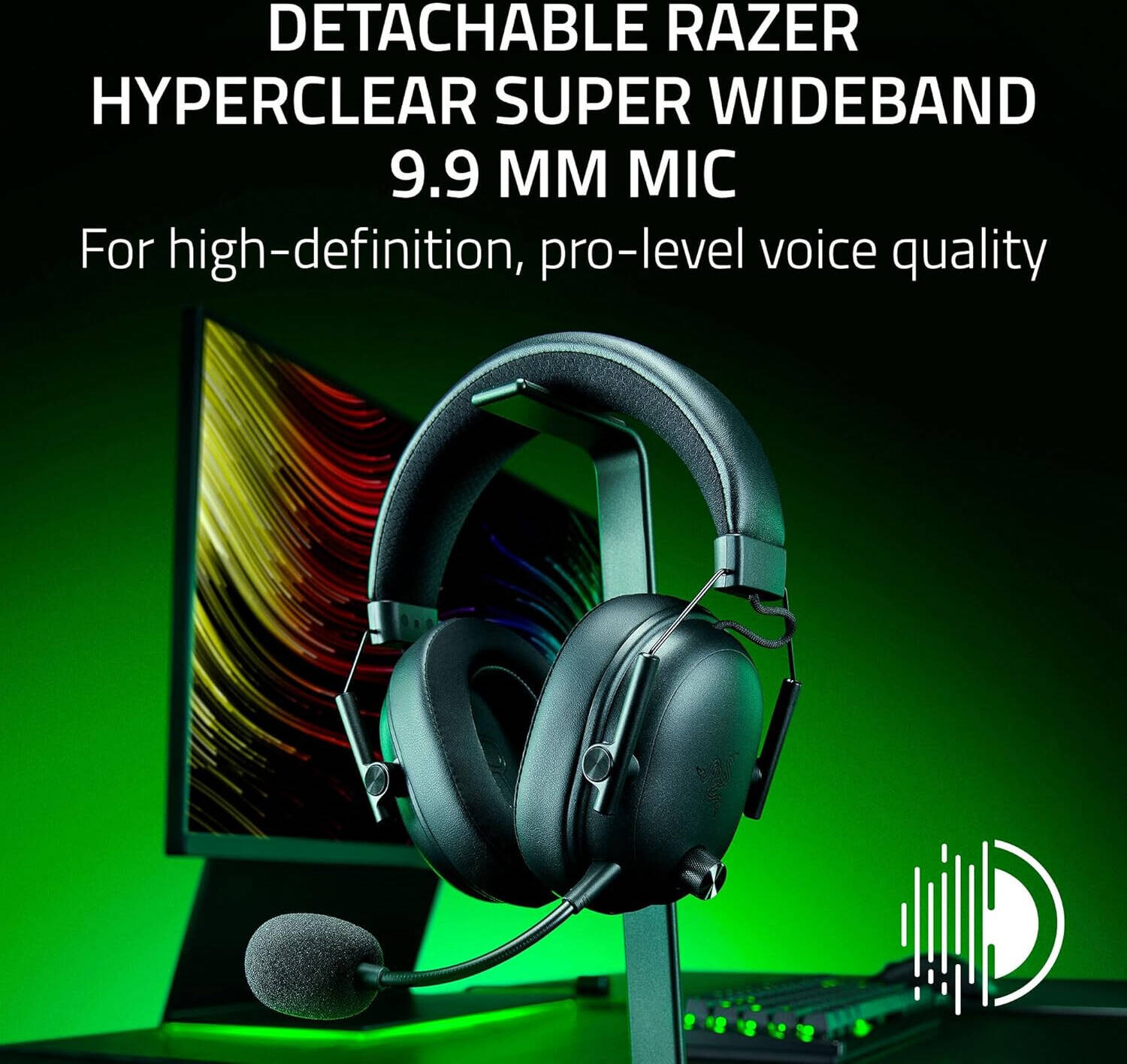 Razer BlackShark V3 Gaming Headphone, TriForce Titanium 50mm Drivers Gen 2, HyperSpeed Wireless Gen 2, Detachable HyperClear Super Wideband 9.9mm Mic, PlayStation, Black | RZ04-05410300-R3UA thumbnail 4