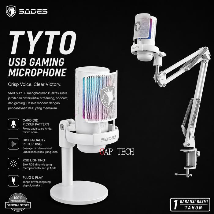 SADES ME6S TYTO GAMING MICROPHONE - WHITE thumbnail 2